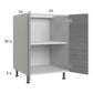 RTA Euro Grey 24" Full Height Door Base Cabinet with 1 Finished End Panel
