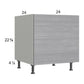 RTA Euro Grey 24" Full Height Door Desk Base Cabinet with 1 Door and 1 Finished End Panel