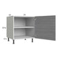 RTA Euro Grey 24" Full Height Door Desk Base Cabinet with 1 Door and 1 Finished End Panel