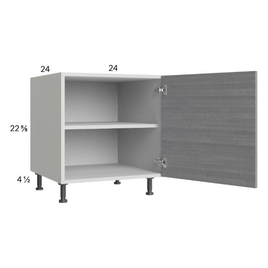 RTA Euro Grey 24" Full Height Door Desk Base Cabinet with 1 Door and 2 Finished End Panels
