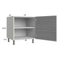RTA Euro Grey 24" Full Height Door Desk Base Cabinet with 1 Door