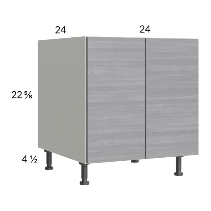 RTA Euro Grey 24" Full Height Door Desk Base Cabinet with 1 Finished End Panel