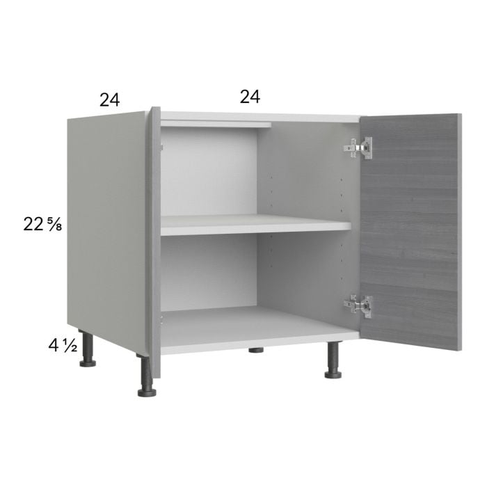 RTA Euro Grey 24" Full Height Door Desk Base Cabinet with 1 Finished End Panel