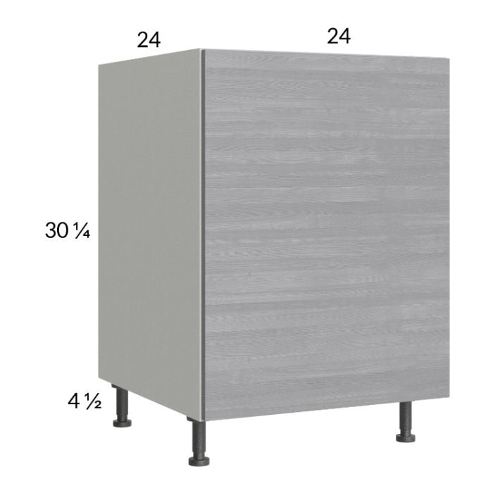 RTA Euro Grey 24" Full Height Door Sink Base Cabinet with 1 Door and 1 Finished End Panel