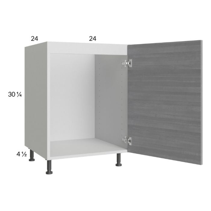 RTA Euro Grey 24" Full Height Door Sink Base Cabinet with 1 Door and 2 Finished End Panels