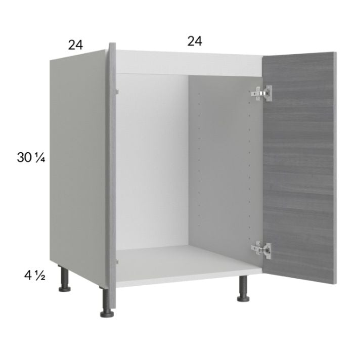 RTA Euro Grey 24" Full Height Door Sink Base Cabinet with 2 Finished End Panels