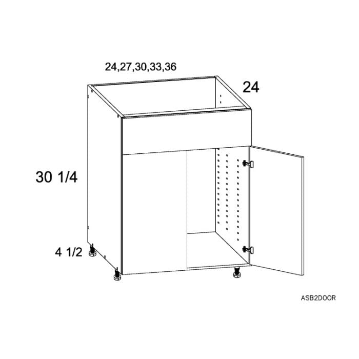 RTA Euro Grey 24" Sink Base Cabinet with 1 Finished End Panel