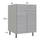 RTA Euro Grey 24" Sink Base Cabinet with 2 Finished End Panels