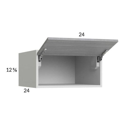 RTA Euro Grey 24" x 12-5/8" x 24" Flip Up Door Wall Cabinet with 1 Finished End Panel