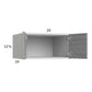 RTA Euro Grey 24" x 12-5/8" x 24" Wall Cabinet with 1 Finished End Panel