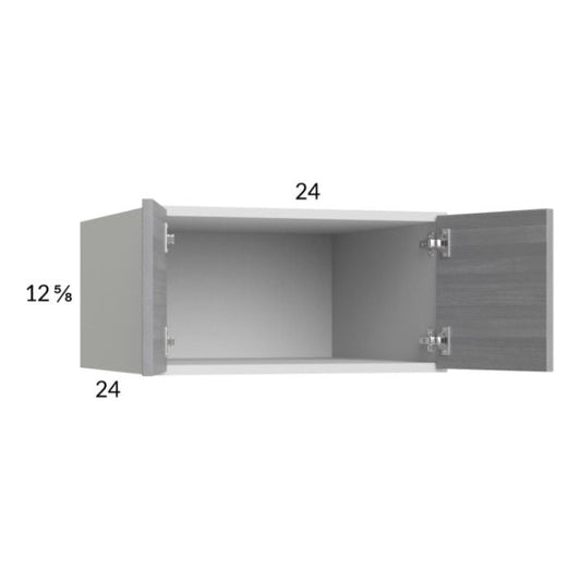 RTA Euro Grey 24" x 12-5/8" x 24" Wall Cabinet with 1 Finished End Panel
