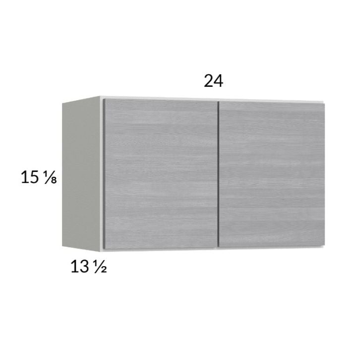 RTA Euro Grey 24" x 15-1/8" Wall Cabinet with 1 Finished End Panel