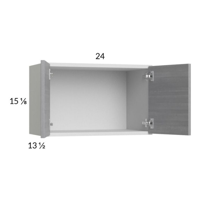 RTA Euro Grey 24" x 15-1/8" Wall Cabinet with 1 Finished End Panel