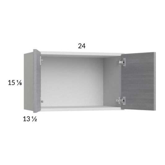RTA Euro Grey 24" x 15-1/8" Wall Cabinet with 1 Finished End Panel