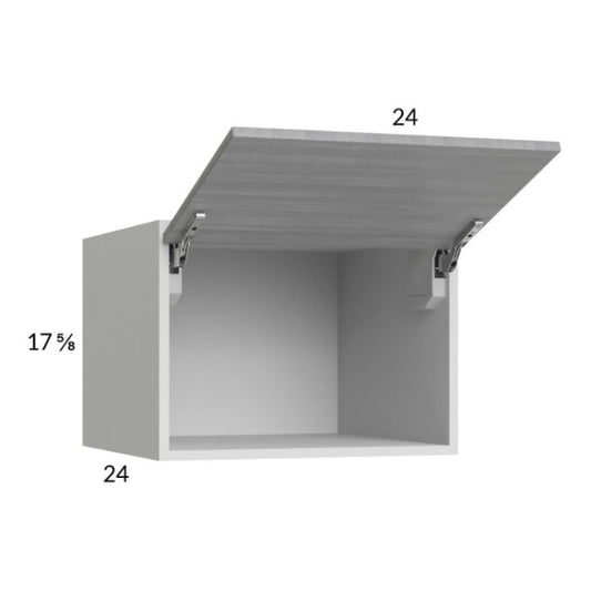 RTA Euro Grey 24" x 17-5/8" x 24" Flip Up Door Wall Cabinet with 2 Finished End Panels