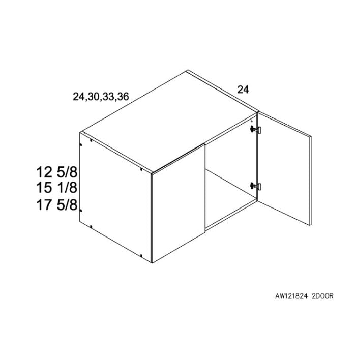 RTA Euro Grey 24" x 17-5/8" x 24" Wall Cabinet with 1 Finished End Panel