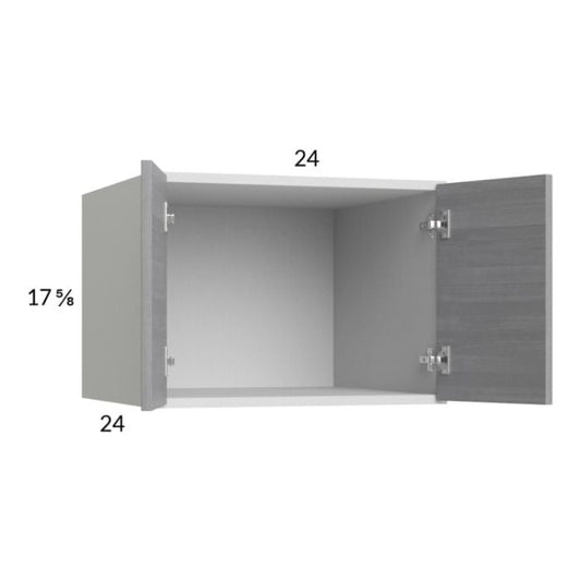 RTA Euro Grey 24" x 17-5/8" x 24" Wall Cabinet with 1 Finished End Panel