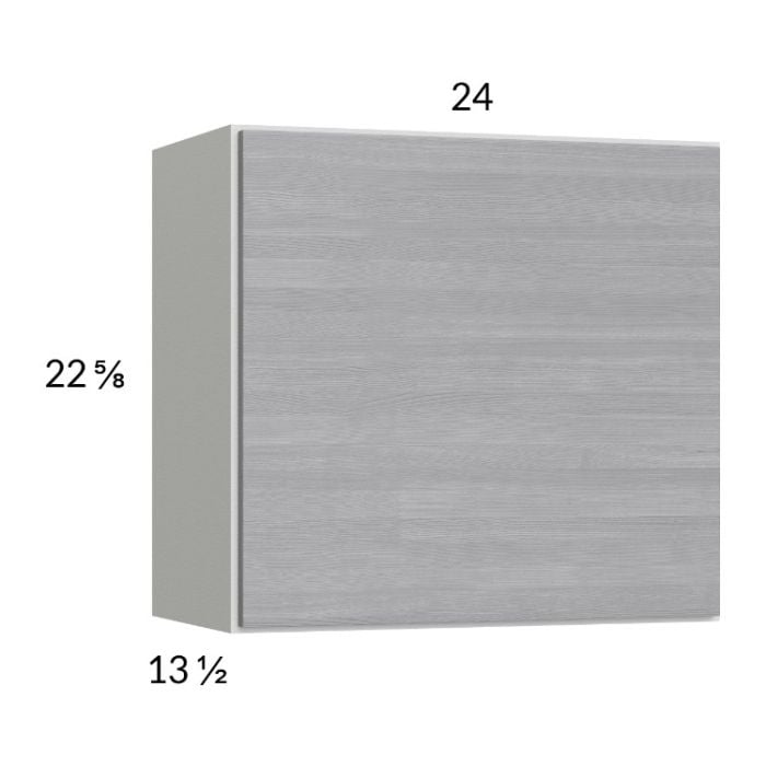RTA Euro Grey 24" x 22-5/8" Wall Cabinet with 1 Door and 1 Finished End Panel