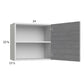 RTA Euro Grey 24" x 22-5/8" Wall Cabinet with 1 Door and 1 Finished End Panel