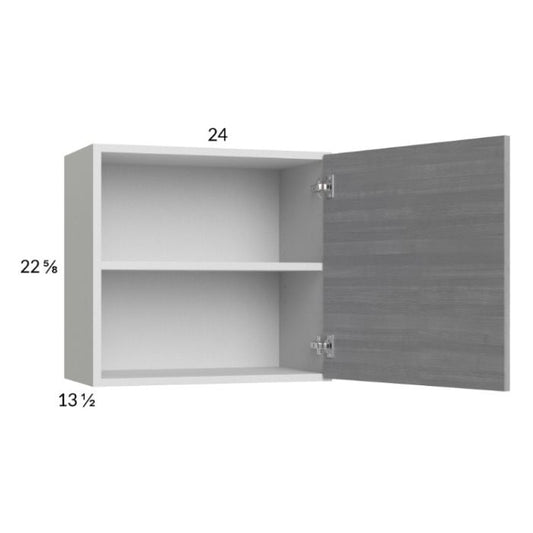 RTA Euro Grey 24" x 22-5/8" Wall Cabinet with 1 Door and 2 Finished End Panels