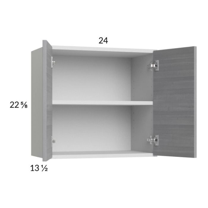 RTA Euro Grey 24" x 22-5/8" Wall Cabinet with 1 Finished End Panel
