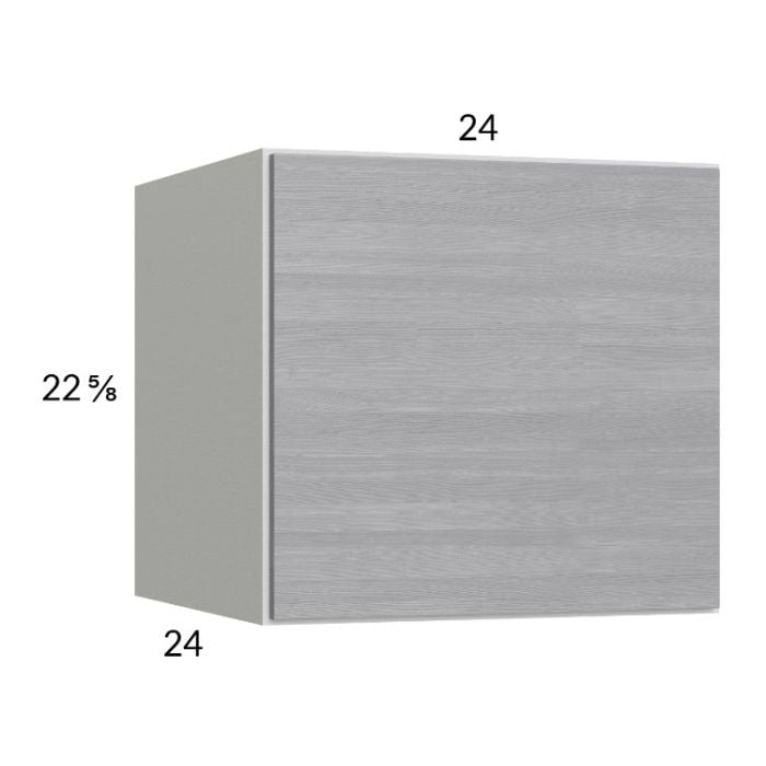 RTA Euro Grey 24" x 22-5/8" x 24" Wall Cabinet with 1 Door and 1 Finished End Panel