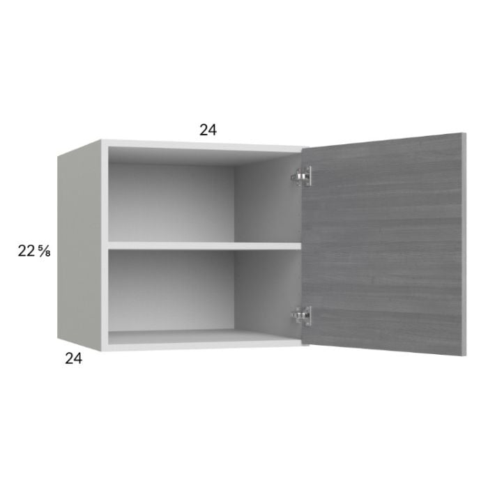 RTA Euro Grey 24" x 22-5/8" x 24" Wall Cabinet with 1 Door and 1 Finished End Panel