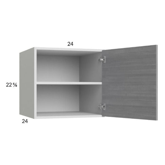 RTA Euro Grey 24" x 22-5/8" x 24" Wall Cabinet with 1 Door and 1 Finished End Panel