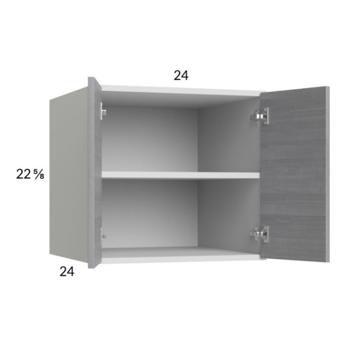 RTA Euro Grey 24" x 22-5/8" x 24" Wall Cabinet with 1 Finished End Panel