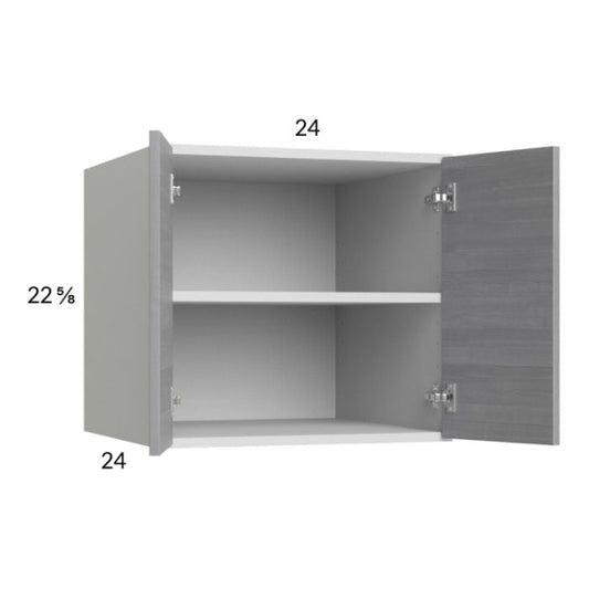 RTA Euro Grey 24" x 22-5/8" x 24" Wall Cabinet with 2 Finished End Panels