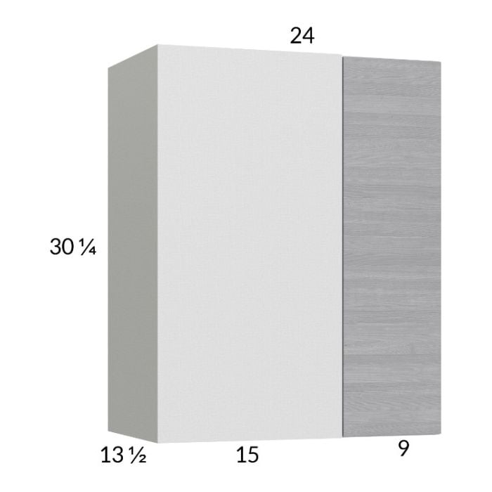 RTA Euro Grey 24" x 30-1/4" Blind Corner Wall Cabinet with 1 Finished End Panel