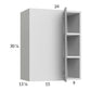 RTA Euro Grey 24" x 30-1/4" Blind Corner Wall Cabinet with 1 Finished End Panel