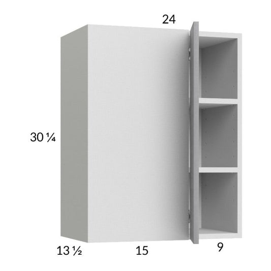 RTA Euro Grey 24" x 30-1/4" Blind Corner Wall Cabinet with 1 Finished End Panel