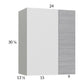 RTA Euro Grey 24" x 30-1/4" Blind Corner Wall Cabinet with 2 Finished End Panels