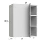 RTA Euro Grey 24" x 30-1/4" Blind Corner Wall Cabinet with 2 Finished End Panels