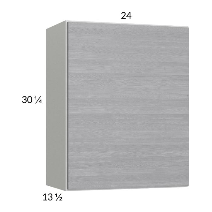 RTA Euro Grey 24" x 30-1/4" Wall Cabinet with 1 Door and 2 Finished End Panels