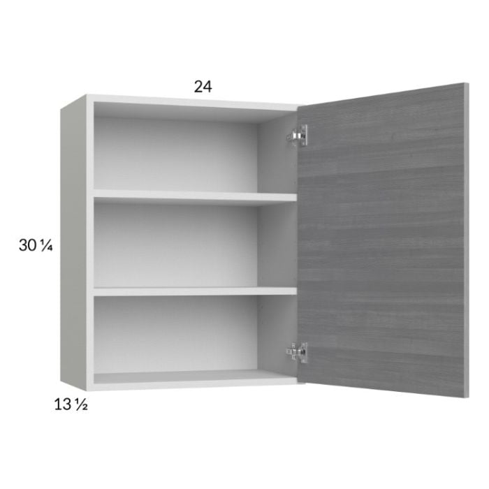 RTA Euro Grey 24" x 30-1/4" Wall Cabinet with 1 Door and 2 Finished End Panels