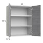 RTA Euro Grey 24" x 30-1/4" Wall Cabinet with 1 Finished End Panel