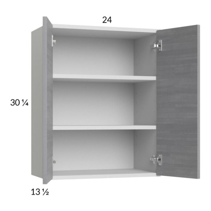 RTA Euro Grey 24" x 30-1/4" Wall Cabinet with 2 Finished End Panels