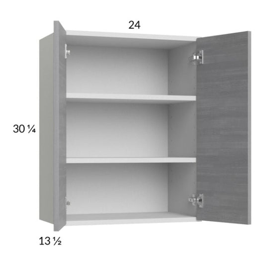 RTA Euro Grey 24" x 30-1/4" Wall Cabinet with 2 Finished End Panels