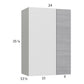 RTA Euro Grey 24" x 35-1/4" Blind Corner Wall Cabinet