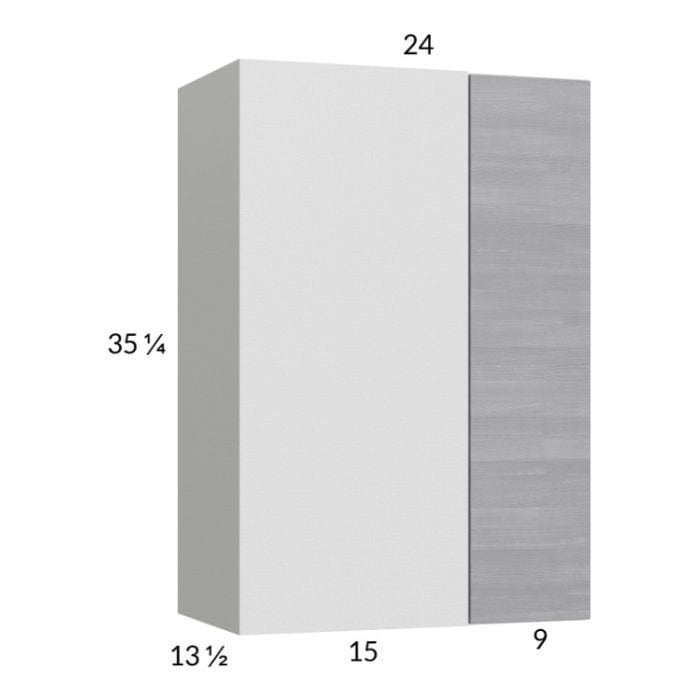 RTA Euro Grey 24" x 35-1/4" Blind Corner Wall Cabinet