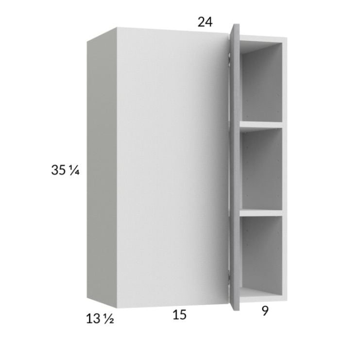 RTA Euro Grey 24" x 35-1/4" Blind Corner Wall Cabinet with 1 Finished End Panel