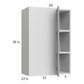 RTA Euro Grey 24" x 35-1/4" Blind Corner Wall Cabinet