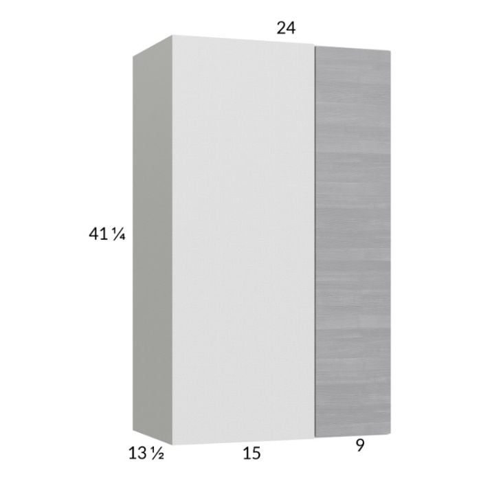 RTA Euro Grey 24" x 40-1/4" Blind Corner Wall Cabinet with 2 Finished End Panels