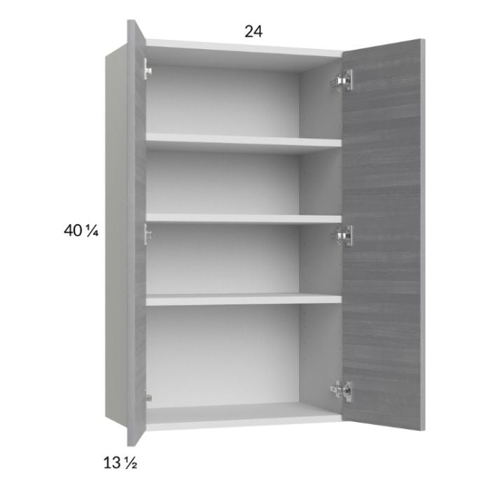 RTA Euro Grey 24" x 40-1/4" Wall Cabinet with 1 Finished End Panel