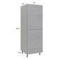RTA Euro Grey 24" x 71-1/4" Open Utility Cabinet with 1 Door, 1 Finished End Panel, and 3 Set of Shelves