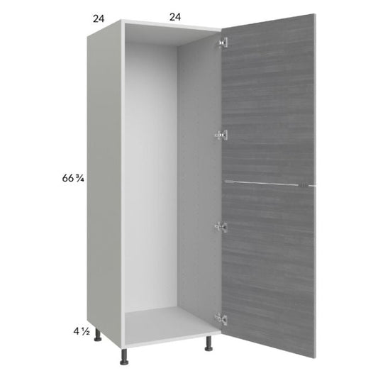 RTA Euro Grey 24" x 71-1/4" Open Utility Cabinet with 1 Door, 2 Finished End Panels, and 1 Set of Shelves