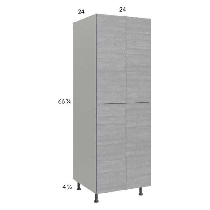 RTA Euro Grey 24" x 71-1/4" Open Utility Cabinet with 2 Doors, 2 Finished End Panels, and 2 Set of Shelves