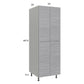 RTA Euro Grey 24" x 71-1/4" Open Utility Cabinet with 2 Doors and 3 Set of Shelves